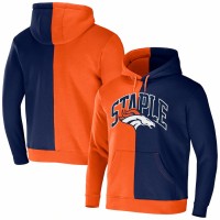 Denver Broncos Men's NFL x Staple Orange Split Logo Pullover Hoodie