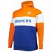 Denver Broncos Men's New Era Orange Big & Tall Throwback Colorblock Fleece Pullover Hoodie