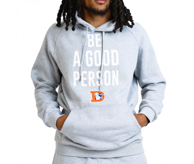 Denver Broncos Men's Be A Good Person Heather Gray Pullover Hoodie