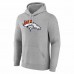 Denver Broncos Men's Fanatics Branded Heather Gray Primary Team Logo Fitted Pullover Hoodie