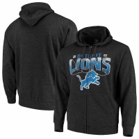 Detroit Lions Men's G-III Sports by Carl Banks Charcoal Perfect Season Full-Zip Hoodie