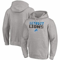 Detroit Lions Men's Fanatics Branded Heather Gray Fade Out Fitted Pullover Hoodie