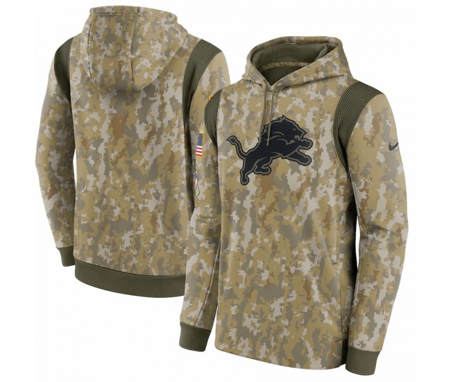 Detroit Lions Men's Nike Camo 2021 Salute To Service Therma Performance Pullover Hoodie