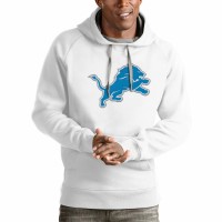 Detroit Lions Men's Antigua White Victory Pullover Hoodie