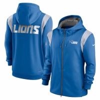 Detroit Lions Men's Nike Blue Performance Sideline Lockup Full-Zip Hoodie