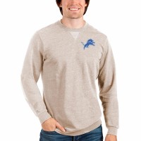 Detroit Lions Men's Antigua Oatmeal Reward Crewneck Pullover Sweatshirt