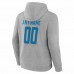 Detroit Lions Men's Fanatics Branded Heathered Gray Team Authentic Custom Pullover Hoodie