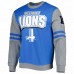 Detroit Lions Men's Mitchell & Ness Blue All Over 2.0 Pullover Sweatshirt