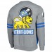 Detroit Lions Men's Mitchell & Ness Blue All Over 2.0 Pullover Sweatshirt