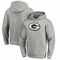 Green Bay Packers Men's Fanatics Branded Heather Gray Primary Logo Fitted Pullover Hoodie