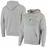 Green Bay Packers Men's '47 Heathered Gray Bevel Pullover Hoodie