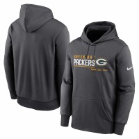 Green Bay Packers Men's Nike Anthracite Prime Logo Name Split Pullover Hoodie