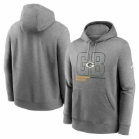 Green Bay Packers Men's Nike Heathered Gray City Code Club Fleece Pullover Hoodie