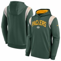 Green Bay Packers Men's Nike Green Sideline Athletic Stack Performance Pullover Hoodie