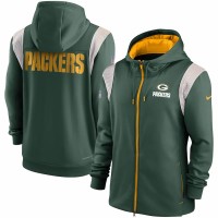 Green Bay Packers Men's Nike Green Performance Sideline Lockup Full-Zip Hoodie