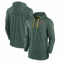 Green Bay Packers Men's Nike Green Sideline Pop Performance Pullover Long Sleeve Hoodie T-Shirt
