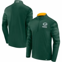 Green Bay Packers Men's Fanatics Branded Green/Gold Ringer Quarter-Zip Jacket