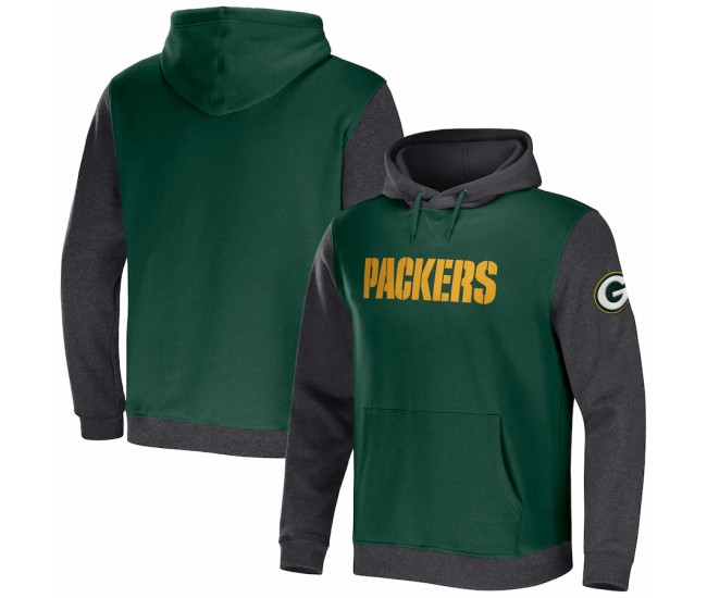 Green Bay Packers Men's NFL x Darius Rucker Collection by Fanatics Green/Heather Charcoal Colorblock Pullover Hoodie
