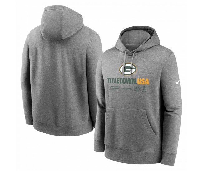 Green Bay Packers Men's Nike Heathered Gray Local Pullover Hoodie