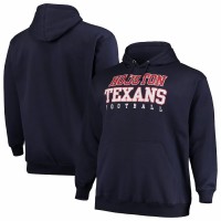 Houston Texans Men's Fanatics Branded Navy Big & Tall Stacked Pullover Hoodie