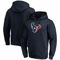 Houston Texans Men's Fanatics Branded Navy Primary Logo Fitted Pullover Hoodie