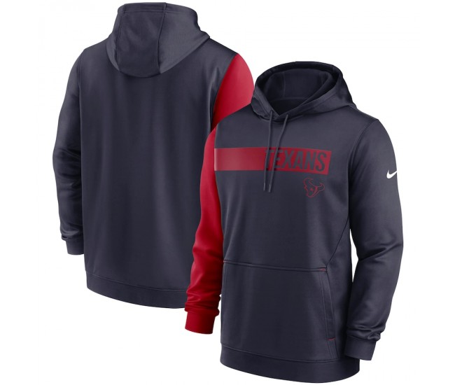 Houston Texans Men's Nike Navy/Red Colorblock Performance Pullover Hoodie