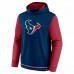 Fanatics Branded Houston Texans Navy/Red Block Party Pullover Hoodie