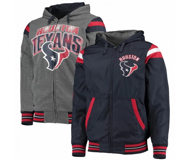 Houston Texans Men's G-III Sports by Carl Banks Navy/Charcoal Fast Pace Reversible Full-Zip Jacket