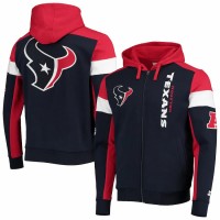 Houston Texans Men's Starter Navy/Red Logo Extreme Full-Zip Hoodie