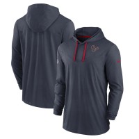 Houston Texans Men's Nike Navy Sideline Pop Performance Pullover Long Sleeve Hoodie T-Shirt