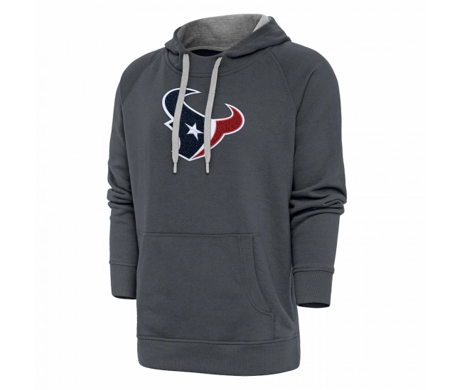 Houston Texans Men's Antigua Charcoal Victory Chenille Pullover Hoodie