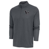Houston Texans Men's Antigua Heather Charcoal Metallic Logo Epic Quarter-Zip Pullover Top