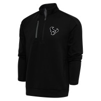 Houston Texans Men's Antigua Black/Charcoal Metallic Logo Generation Quarter-Zip Pullover Top