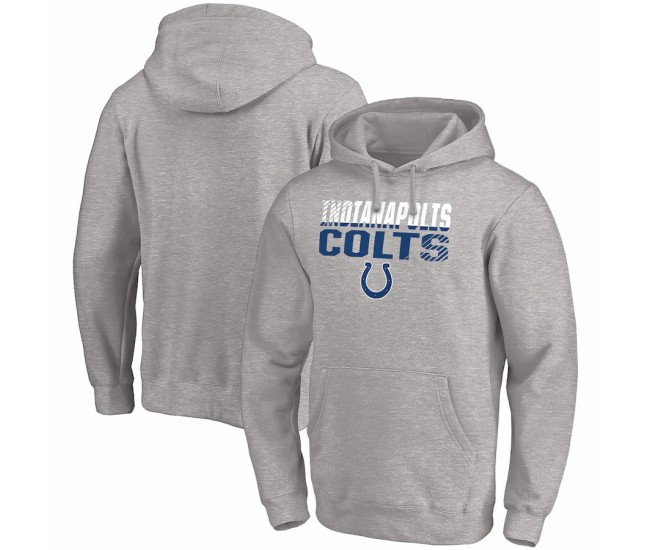 Indianapolis Colts Men's Fanatics Branded Heather Gray Fade Out Fitted Pullover Hoodie
