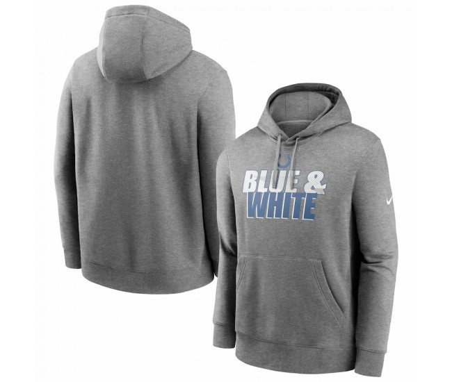 Indianapolis Colts Men's Nike Heathered Charcoal Fan Gear Local Club Pullover Hoodie