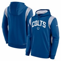 Indianapolis Colts Men's Nike Royal Sideline Athletic Stack Performance Pullover Hoodie