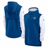 Indianapolis Colts Men's Nike Royal/White Sideline Player Quarter-Zip Hoodie