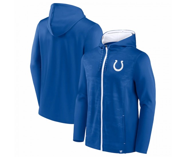 Indianapolis Colts Men's Fanatics Branded Royal/White Ball Carrier Full-Zip Hoodie
