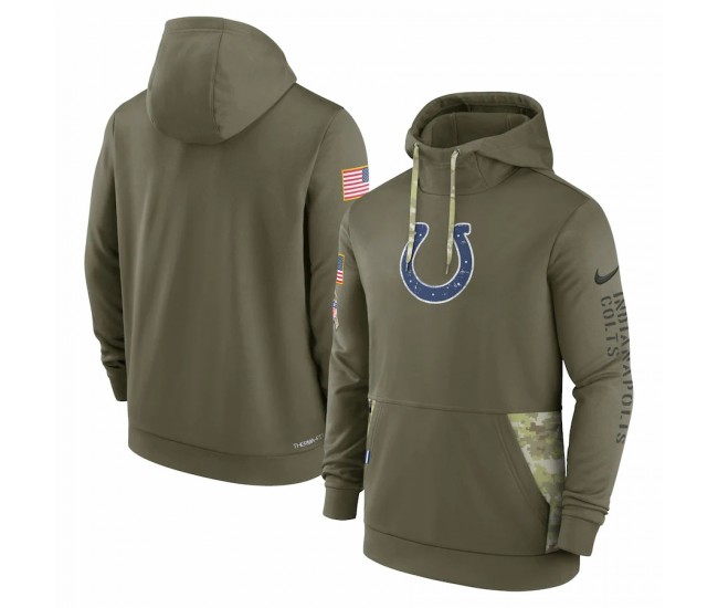 Indianapolis Colts Men's Nike Olive 2022 Salute to Service Therma Performance Pullover Hoodie