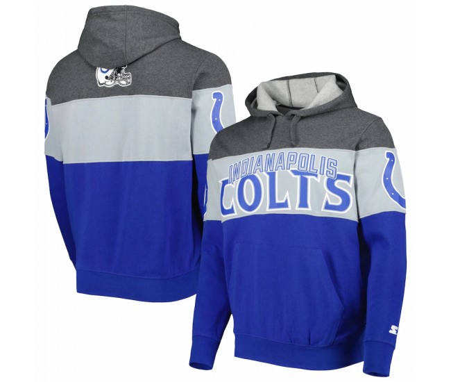 Indianapolis Colts Men's Starter Royal/Heather Charcoal Extreme Pullover Hoodie
