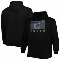 Indianapolis Colts Men's Fanatics Branded Black Big & Tall Pop of Color Pullover Hoodie