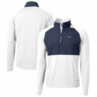 Indianapolis Colts Men's Cutter & Buck White Adapt Eco Knit Hybrid Recycled Quarter-Zip Pullover Top