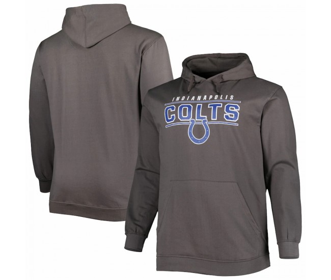 Indianapolis Colts Men's Charcoal Big & Tall Logo Pullover Hoodie