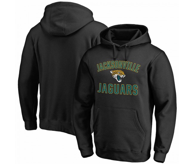 Jacksonville Jaguars Men's Fanatics Branded Black Victory Arch Team Fitted Pullover Hoodie