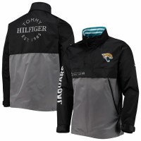 Jacksonville Jaguars Men's Tommy Hilfiger Black/Gray Anorak Hoodie Quarter-Zip Jacket