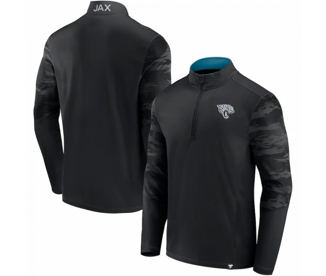 Jacksonville Jaguars Men's Fanatics Branded Black Ringer Quarter-Zip Jacket