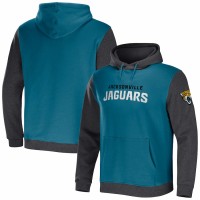 Jacksonville Jaguars Men's NFL x Darius Rucker Collection by Fanatics Teal/Charcoal Colorblock Pullover Hoodie