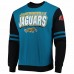 Jacksonville Jaguars Men's Mitchell & Ness Teal All Over 2.0 Pullover Sweatshirt