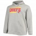 Kansas City Chiefs Men's Fanatics Branded Heathered Charcoal Big & Tall On Side Stripe Pullover Hoodie