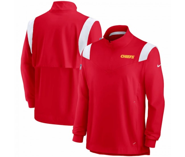 Kansas City Chiefs Men's Nike Red 2021 Sideline Coaches Repel Quarter-Zip Jacket